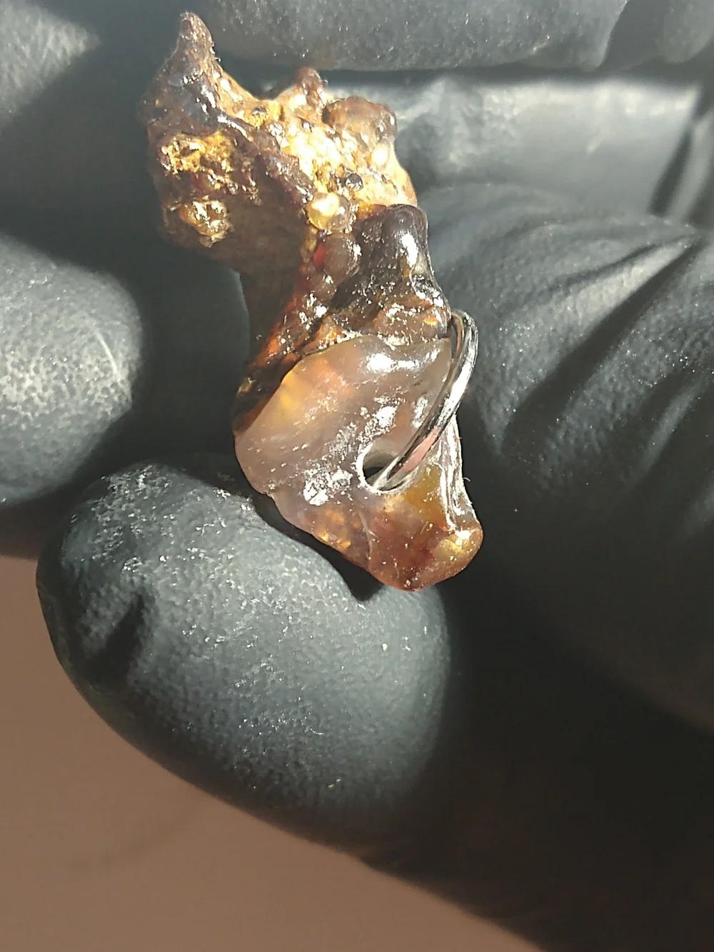 Fire Agate Pendant With Some Color Flash